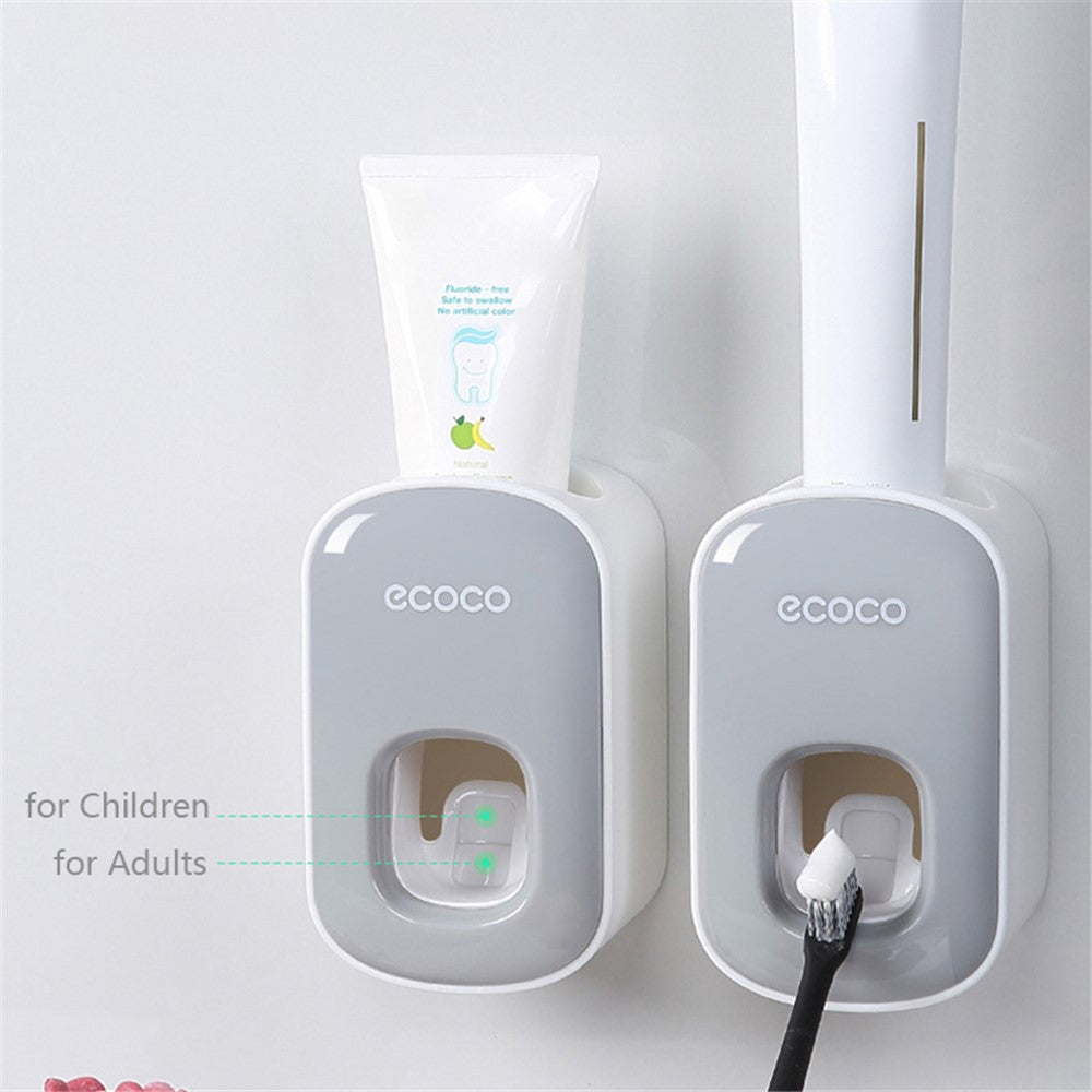 ECOCO Wall Mounted Toothpaste Dispenser for Bathroom Automatic Toothpaste Squeezer for Kids and Adults