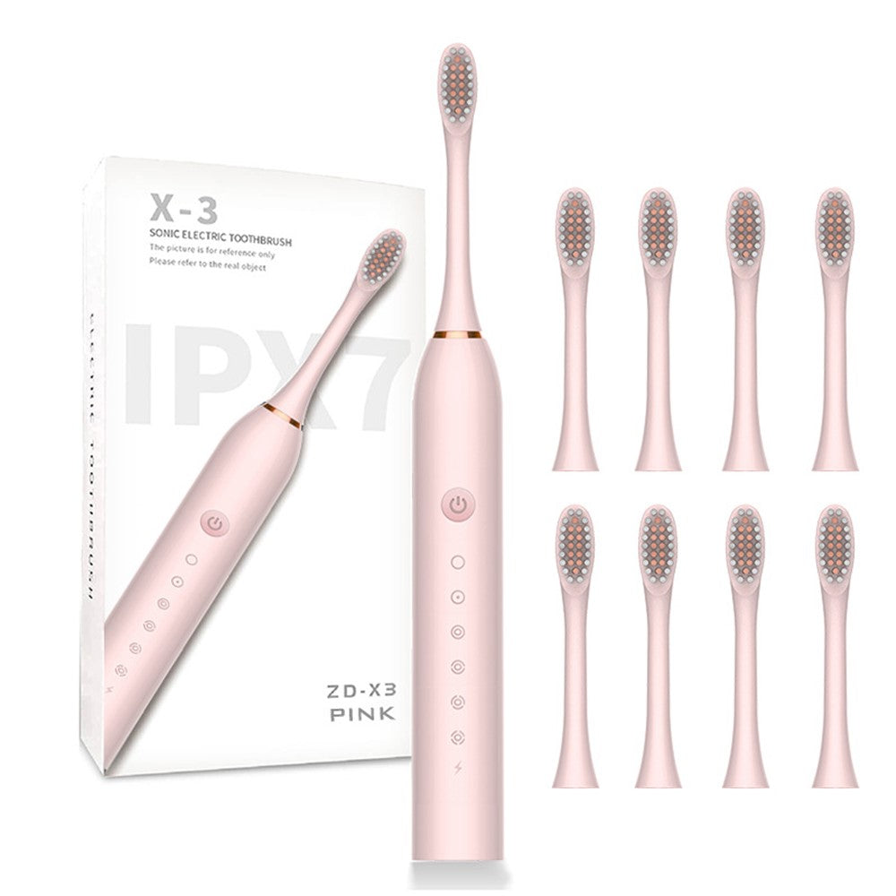 H02030 Electric Toothbrush Rechargeable Sonic Electronic Toothbrush with 8 Brush Heads 2 Mins 6 Modes Smart Timer, 42000VPM