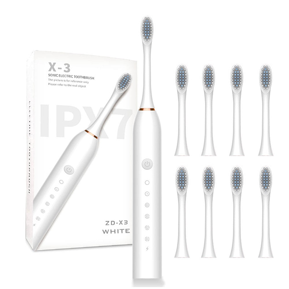 H02030 Electric Toothbrush Rechargeable Sonic Electronic Toothbrush with 8 Brush Heads 2 Mins 6 Modes Smart Timer, 42000VPM