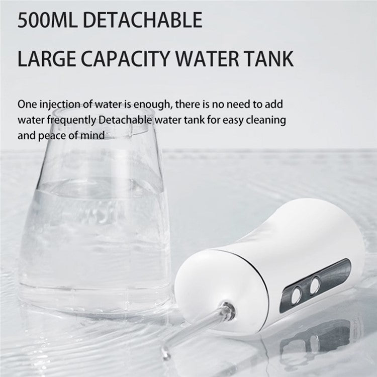 CY6 Portable Teeth Cleaner Electric Handheld Oral Irrigator 500ML Large Capacity Dental Scaler with 4 Nozzles