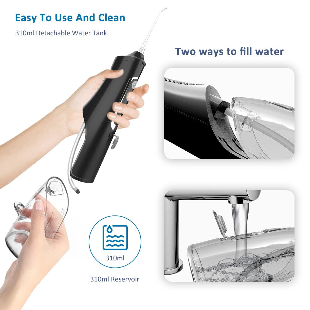 M209 310ml Cordless Water Flosser 4 Modes IPX7 Waterproof Dental Oral Irrigator Teeth Cleaner