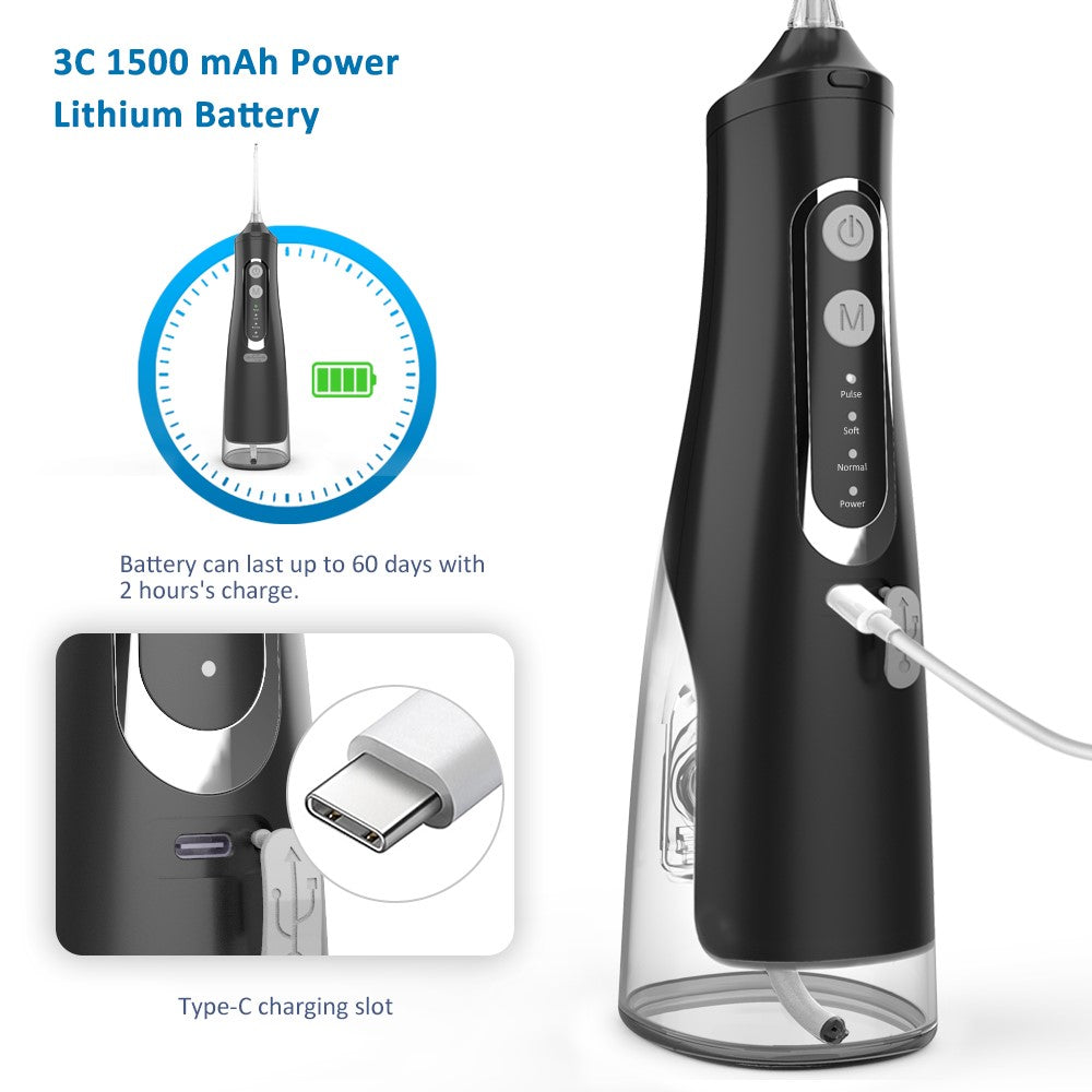 M209 310ml Cordless Water Flosser 4 Modes IPX7 Waterproof Dental Oral Irrigator Teeth Cleaner