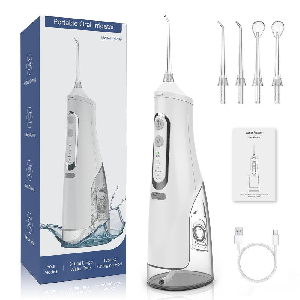 M209 310ml Cordless Water Flosser 4 Modes IPX7 Waterproof Dental Oral Irrigator Teeth Cleaner