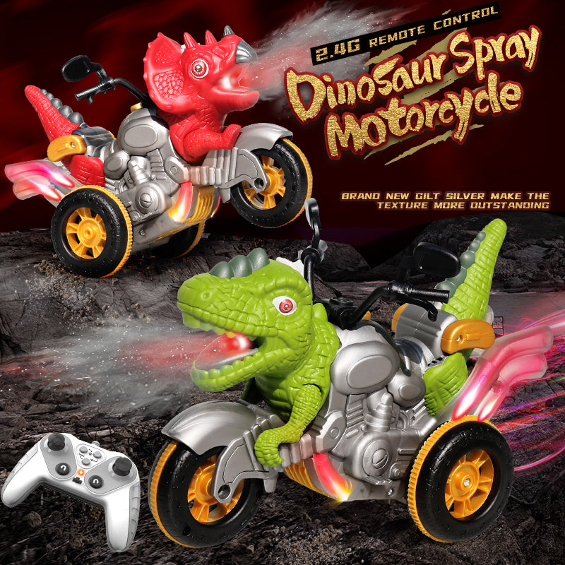 RC Dinosaur Motorcycle Toy with Lights & Sound