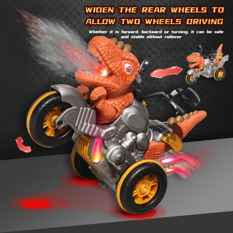 RC Dinosaur Motorcycle Toy with Lights & Sound