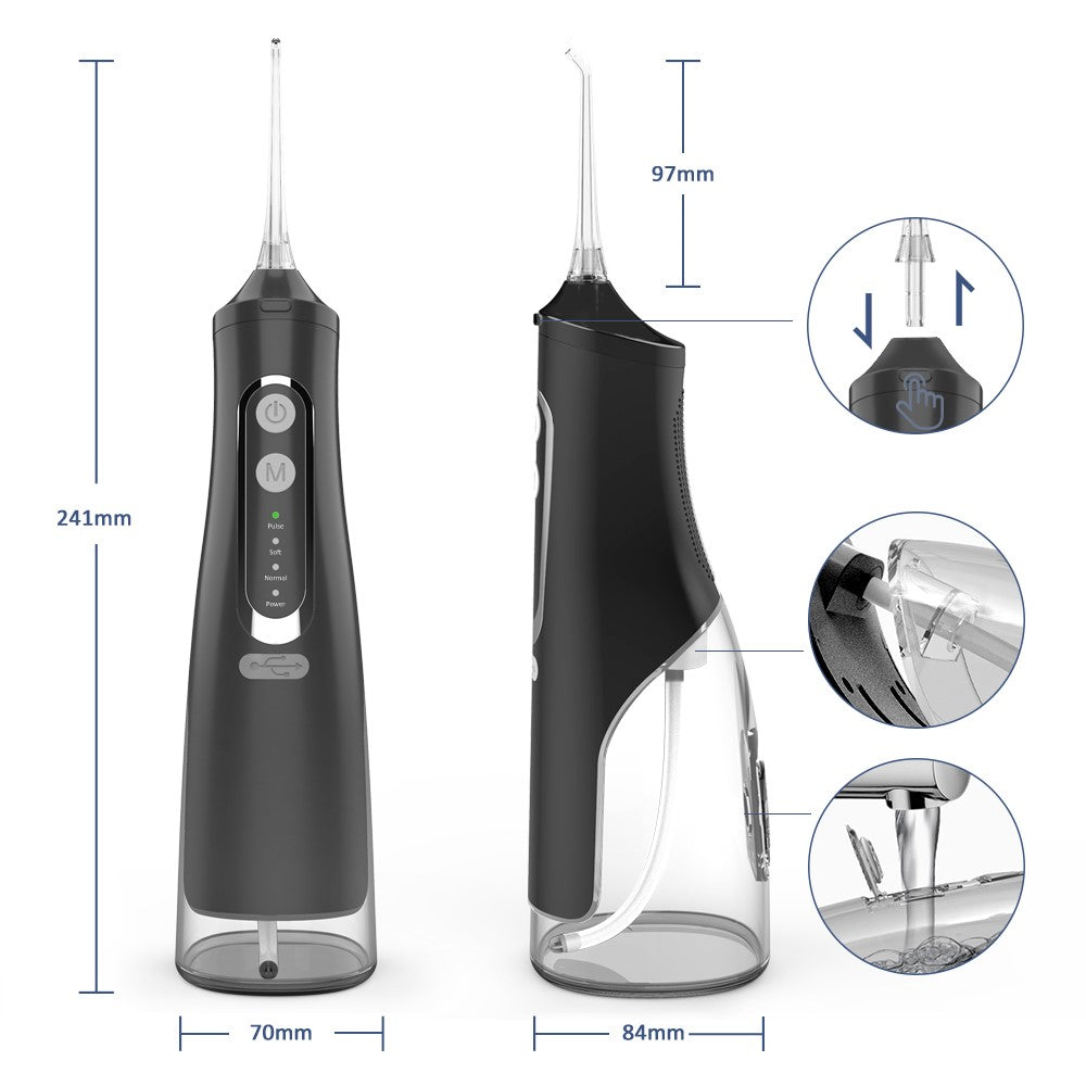 M209 310ml Cordless Water Flosser 4 Modes IPX7 Waterproof Dental Oral Irrigator Teeth Cleaner