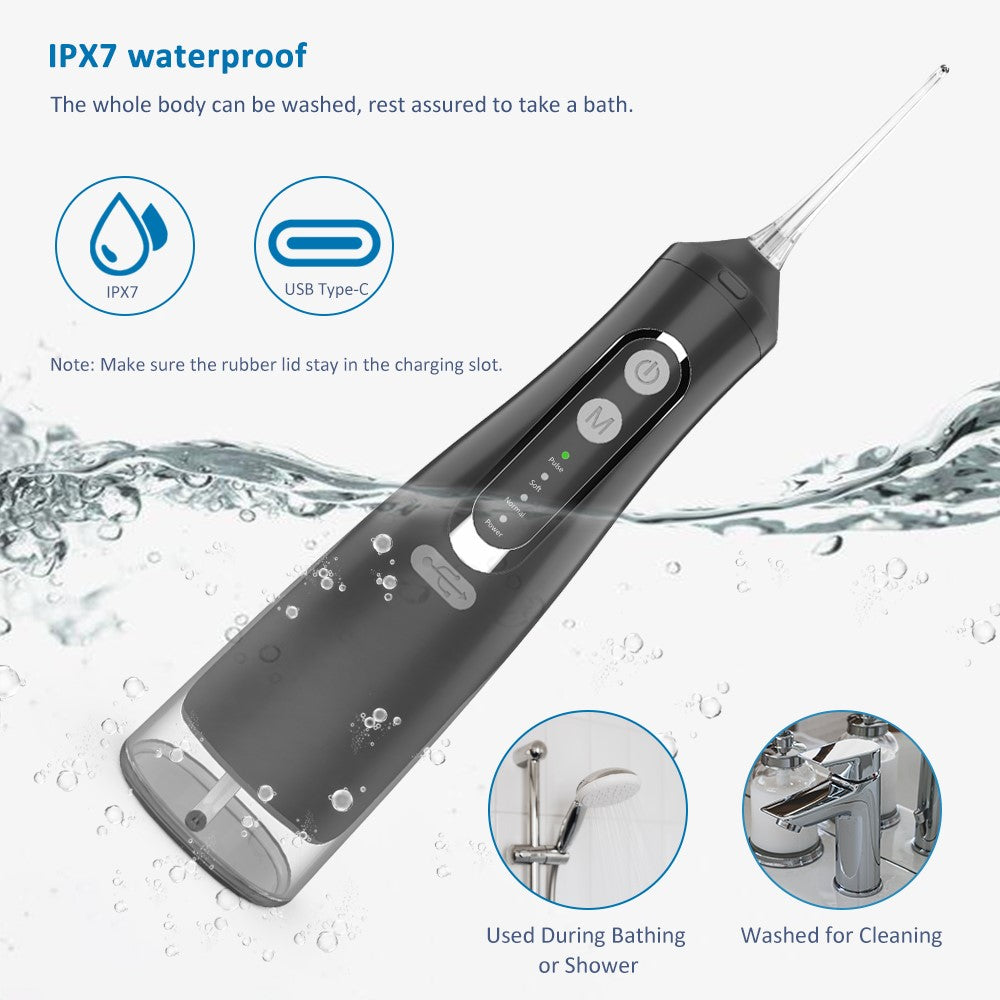 M209 310ml Cordless Water Flosser 4 Modes IPX7 Waterproof Dental Oral Irrigator Teeth Cleaner