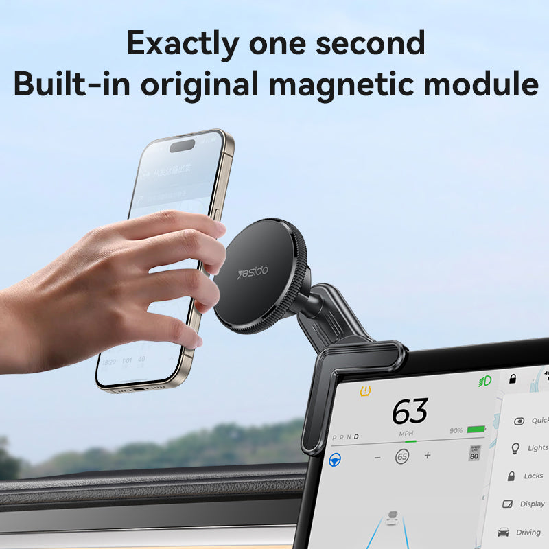 Magnetic Clip-On Holder for iPhone - 360-Degree Rotation