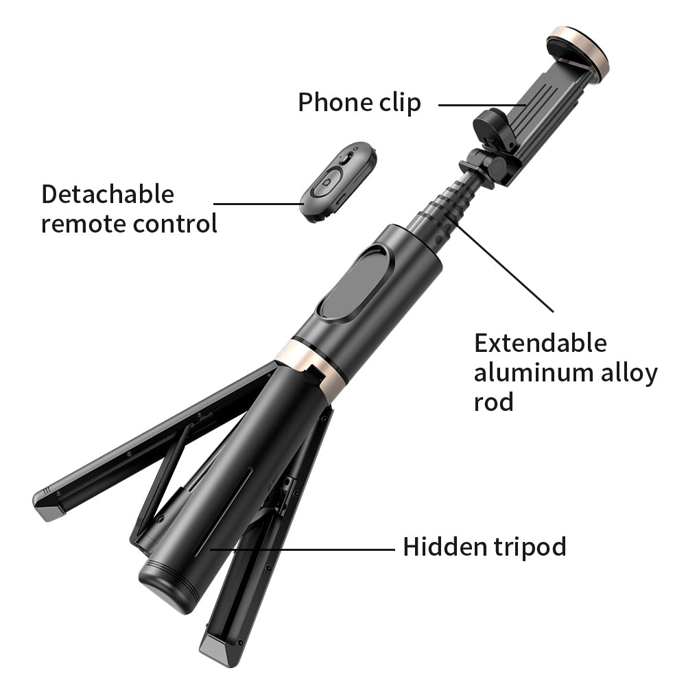 Extendable Phone Tripod with Bluetooth Remote