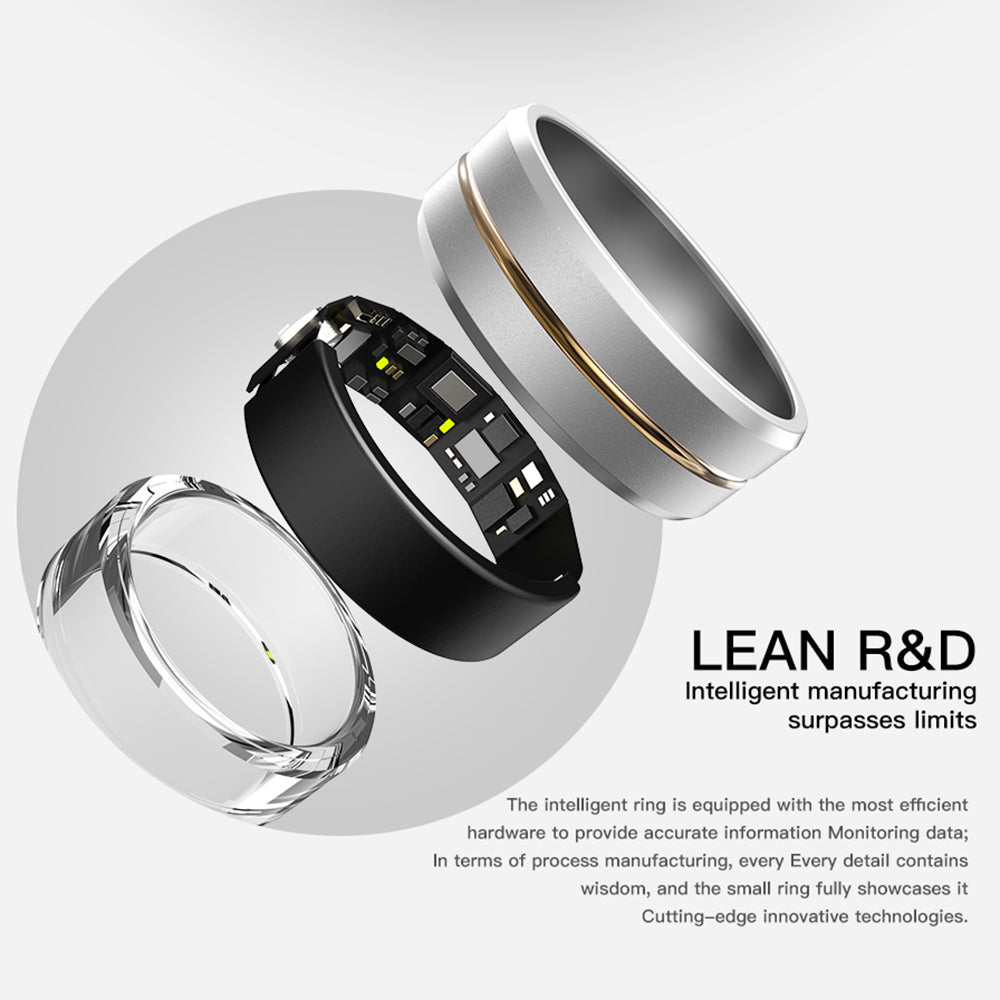 Smart Ring - Waterproof Health Monitoring with Charging Case