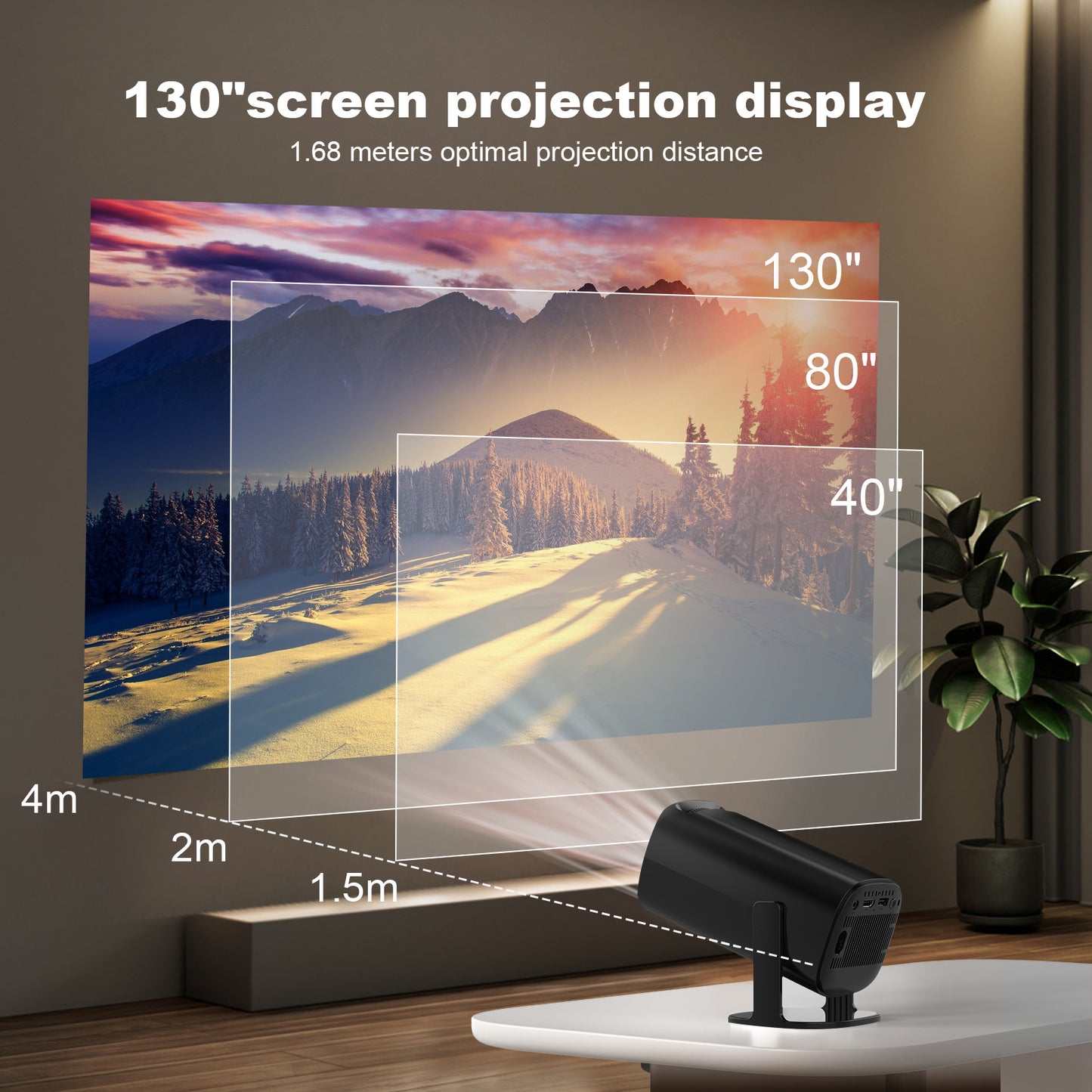 4K Mini Projector - Android 11