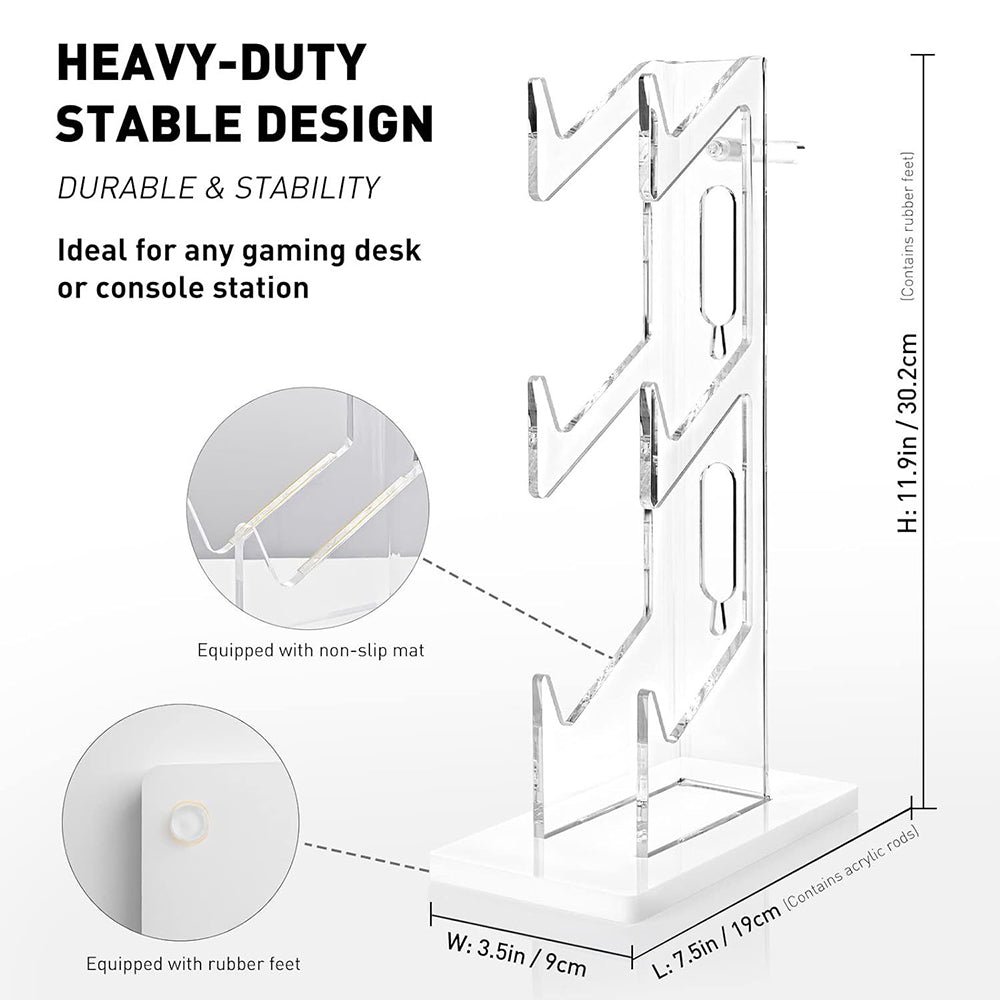 Crystal Acrylic Game Controller Stand - White