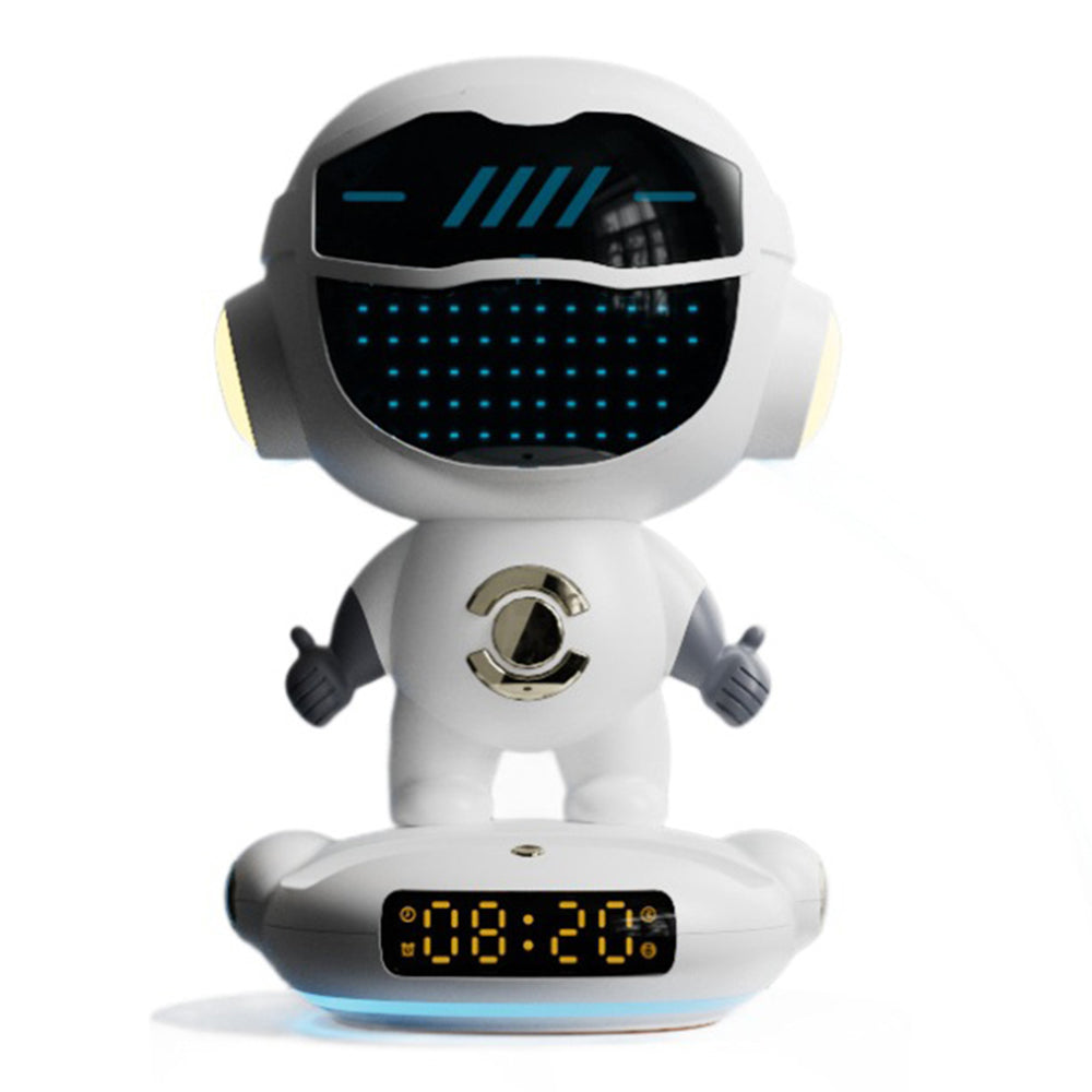 AI Bluetooth Speaker with WiFi - Spaceship Shape, Night Light & Phone Holder