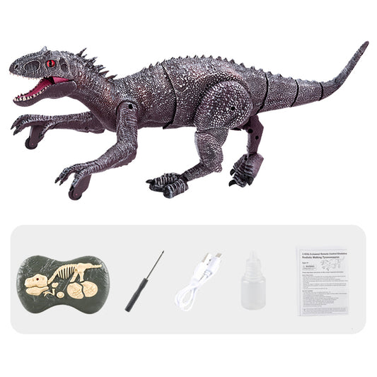 RC Walking Dinosaur Toy - 8 Channel with LED Lights, Sounds, and Spray