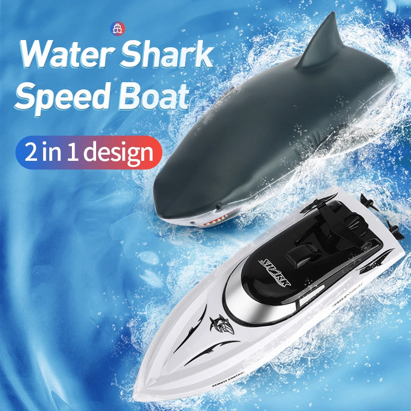 2-in-1 Stunt RC Shark Boat - Double Motor, Remote Control